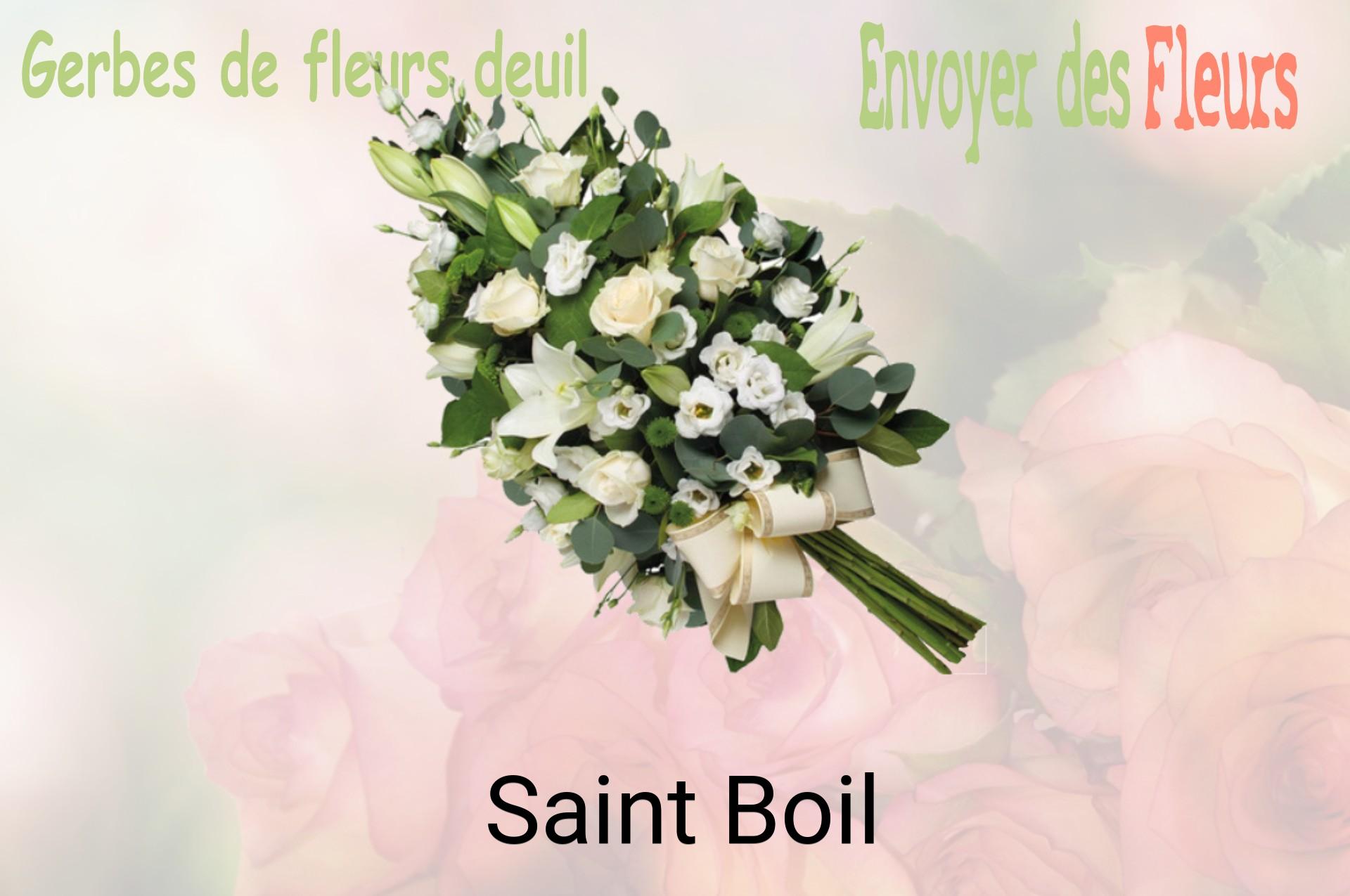 Gerbe de fleurs de deuil livrée à Saint-Boil
